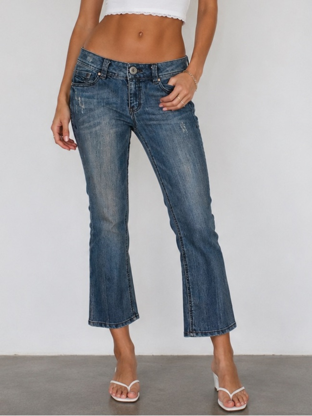 Candie's Dark Wash Cropped Mid-Rise Jeans